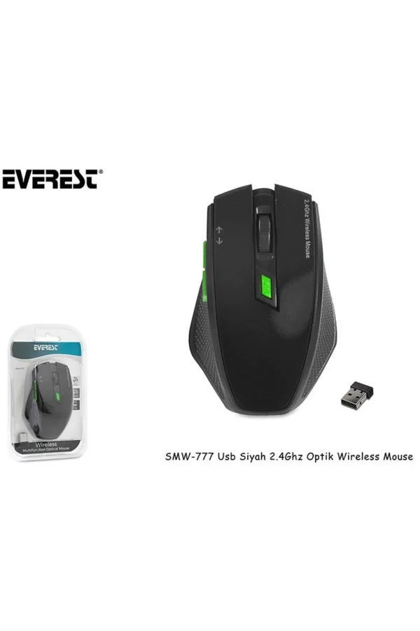 Everest Smw-777 Kablosuz Siyah Optik Mouse Mou Ever Smw-777 Siyah - Görsel 2